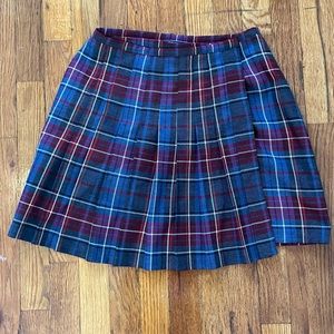 Vintage The Limited Navy Blue Plaid Wool Blend Wrap Skirt Size 6